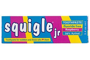 squigle jr toothpaste (for infants, toddlers), travel toothpaste, prevents cavities, canker sores, chapped lips. soothes, protects dry mouths. stops tooth sensitivity, no sls - 1 pack