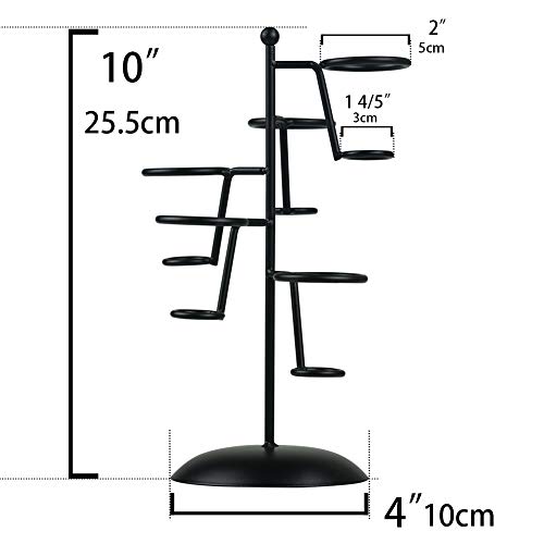 Black Iron Ice Cream Cone Holder Stand with Base 5 Holes to Display Snow Cones Sushi Hand Rolls Popcorn Candy French Fries Sweets Savory