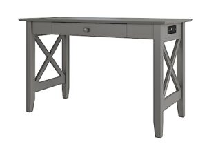 afi lexi desk with drawer and charger grey