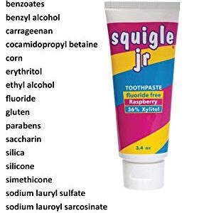 Squigle Jr Toothpaste (for Infants, Toddlers), Travel Toothpaste, Prevents Cavities, Canker Sores, Chapped Lips. Soothes, Protects Dry Mouths. Stops Tooth Sensitivity, No SLS - 2 Pack