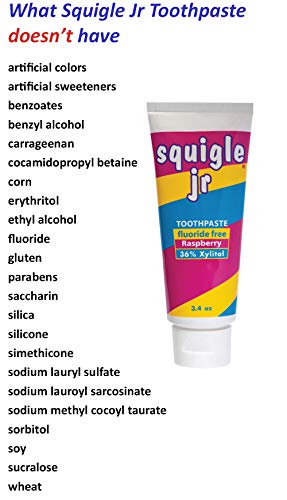 Squigle Jr Toothpaste (for Infants, Toddlers), Travel Toothpaste, Prevents Cavities, Canker Sores, Chapped Lips. Soothes, Protects Dry Mouths. Stops Tooth Sensitivity, No SLS - 2 Pack