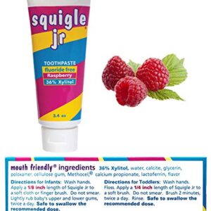Squigle Jr Toothpaste (for Infants, Toddlers), Travel Toothpaste, Prevents Cavities, Canker Sores, Chapped Lips. Soothes, Protects Dry Mouths. Stops Tooth Sensitivity, No SLS - 2 Pack