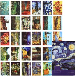 postcards 30 count starry night van gogh postcard self mailer postcards mailing side travel greeting cards famous scenery thanksgiving traveling cards collection postcards (starry night)