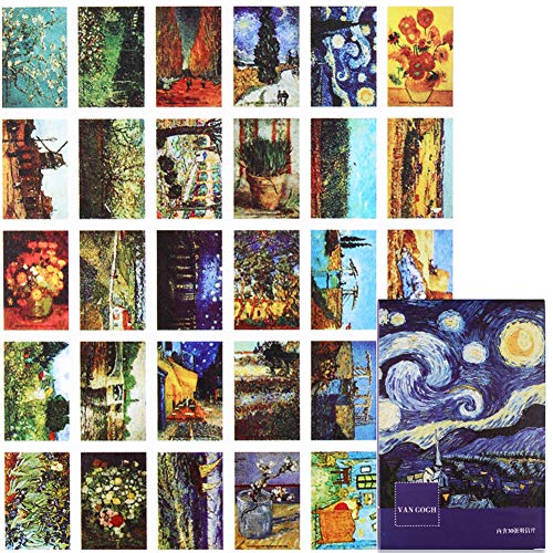 Postcards 30 Count Starry Night Van Gogh Postcard Self Mailer Postcards Mailing Side Travel Greeting Cards Famous Scenery Thanksgiving Traveling Cards Collection Postcards (Starry Night)