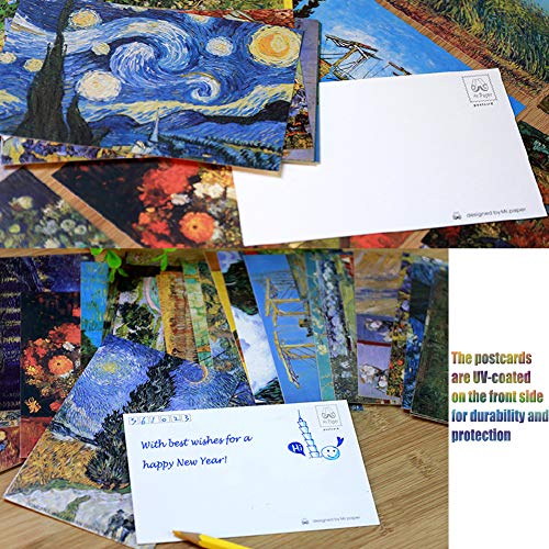 Postcards 30 Count Starry Night Van Gogh Postcard Self Mailer Postcards Mailing Side Travel Greeting Cards Famous Scenery Thanksgiving Traveling Cards Collection Postcards (Starry Night)