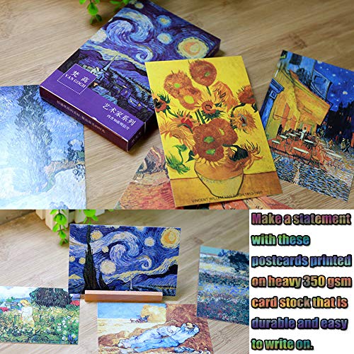 Postcards 30 Count Starry Night Van Gogh Postcard Self Mailer Postcards Mailing Side Travel Greeting Cards Famous Scenery Thanksgiving Traveling Cards Collection Postcards (Starry Night)