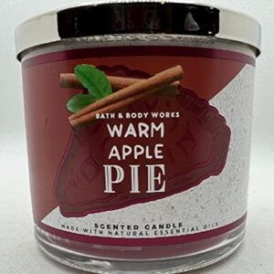 Bath and Body Works 3 Wick Scented Candle Warm Apple Pie 14.5 Ounce