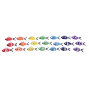 TickiT Rainbow Gel Number Fish - Set of 21 - 7 Colors - Teach Counting 0-20 with Numbers and Subitized Dots - Sensory Manipulative