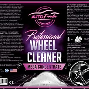 AUTO FANATIC Professional Foaming Wheel Cleaner - Wheel & Rim Cleaner for Car, Motorcycle, RV, SUV & Truck - Chemical Free Concentrated Formula Makes 4 Gallons - Use with Foam Cannon or Foam Sprayer