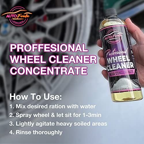 AUTO FANATIC Professional Foaming Wheel Cleaner - Wheel & Rim Cleaner for Car, Motorcycle, RV, SUV & Truck - Chemical Free Concentrated Formula Makes 4 Gallons - Use with Foam Cannon or Foam Sprayer