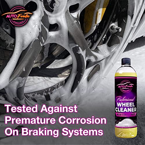 AUTO FANATIC Professional Foaming Wheel Cleaner - Wheel & Rim Cleaner for Car, Motorcycle, RV, SUV & Truck - Chemical Free Concentrated Formula Makes 4 Gallons - Use with Foam Cannon or Foam Sprayer