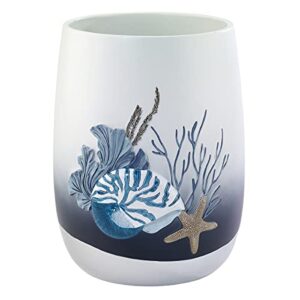 avanti linens - wastebasket, decorative trash can, oceanscape inspired bathroom decor (blue lagoon collection)
