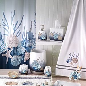 Avanti Linens - Wastebasket, Decorative Trash Can, Oceanscape Inspired Bathroom Decor (Blue Lagoon Collection)