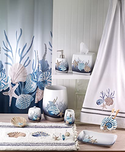 Avanti Linens - Wastebasket, Decorative Trash Can, Oceanscape Inspired Bathroom Decor (Blue Lagoon Collection)