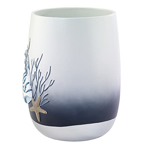 Avanti Linens - Wastebasket, Decorative Trash Can, Oceanscape Inspired Bathroom Decor (Blue Lagoon Collection)