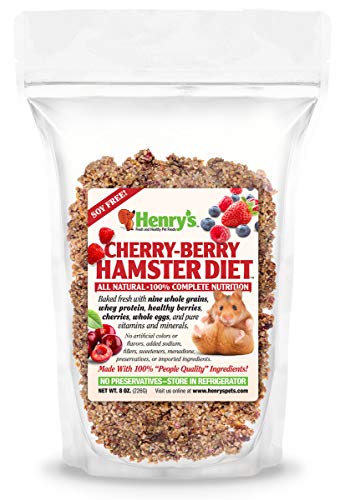 Henry's Cherry Berry Hamster Food - The Only All Natural Baked Fresh to Order, 8 Ounces