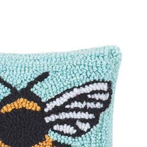 C&F Home Bumble Bee Hooked Pillow Petite Tufted Decor Decoration Throw Pillow for Couch Chair Living Room Bedroom 8 x 8 Blue