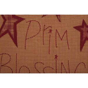 VHC Brands Ninepatch Star Prim Blessings Pillow 12x12 Country Bedding Accessory, Burgundy