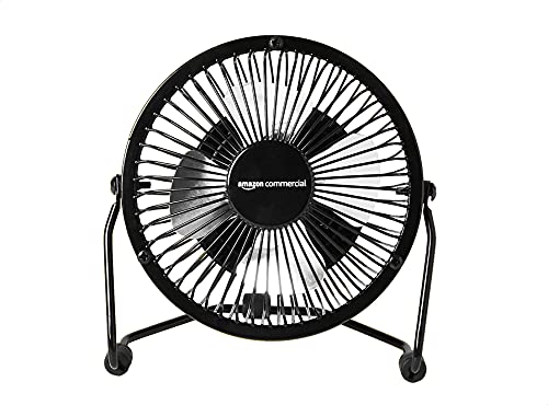 AmazonCommercial 4-Inch Table Fan with Power Adapter and USB Cable