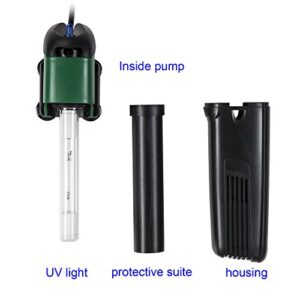 YADICO Aquarium Green Water Killer Filter Pump 9W 200GPH for Fish and Plant Tank