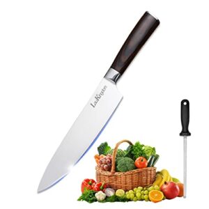 laukingdom chef's knife 8 inch high carbon german stainless steel with ergonomic handle, super sharp, cooking knife with gift box