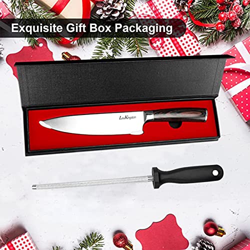 LauKingdom Chef's Knife 8 Inch High Carbon German Stainless Steel with Ergonomic Handle, Super Sharp, Cooking Knife with Gift Box