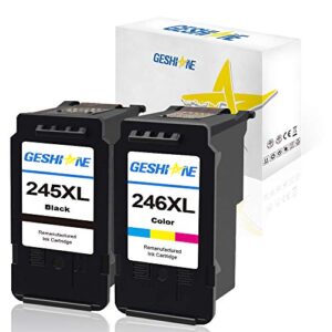 geshine 245 xl remanufactured ink cartridge replacement for canon pg-245xl cl-246xl high yield used for pixma mx492 tr4520 ts3120 mg2420 mg2522 mx490 mg2920 mg2922 printer(1 black, 1 tri-color)