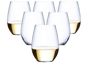 36 piece stemless unbreakable crystal clear plastic wine glasses set of 36 (12 ounces)