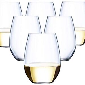 36 piece Stemless Unbreakable Crystal Clear Plastic Wine Glasses Set of 36 (12 Ounces)