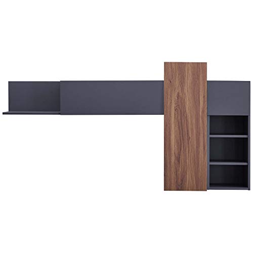 Modway Scope Mid-Century Modern Wall Mounted Shelves, Walnut