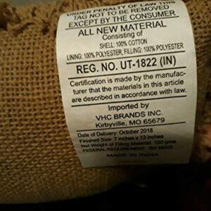 VHC Brands 6166 Burlap Natural Always Kiss Me Goodnight 7" x 13" Pillow