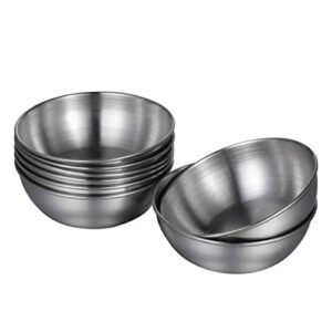 healeved 8pcs stainless steel sauce dishes round seasoning dishes sushi dipping bowls saucers bowl mini appetizer plates seasoning dish saucer plates mini bowls 3.15 inch