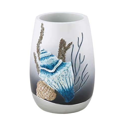 Avanti Linens - Tumbler, Countertop Organizer, Sealife Inspired Bathroom Decor (Blue Lagoon Collection)