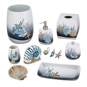 Avanti Linens - Tumbler, Countertop Organizer, Sealife Inspired Bathroom Decor (Blue Lagoon Collection)