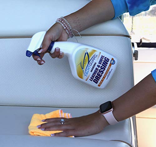 YachtGUARD Marine Leather & Vinyl Dressing - Boat Vinyl Cleaner And Protectant for Leather and Vinyl Surfaces on Boat Seats, Jet Skis or for Interior Car Detailing (32 Oz Spray Bottle)