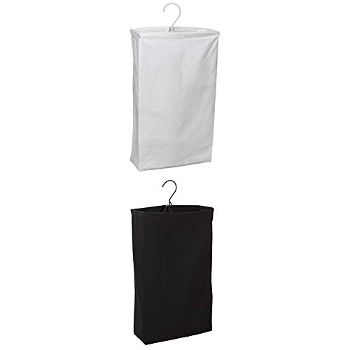 Household Essentials 148 Hanging Cotton Canvas Laundry Hamper Bag | WhitewithHousehold Essentials 149-1 Hanging Cotton Canvas Laundry Hamper Bag - Black