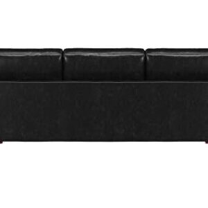 Inmod Ashton Reversible Vintage Leather Sectional, Vintage Black