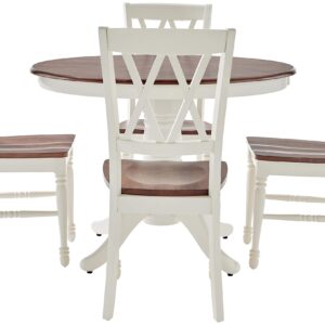 Crosley Furniture Shelby 5 Piece Round Dining Set, White