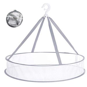 qtopun foldable hanging mesh dryer, sweater drying rack single-layer flat clothes drying net laundry hanging mesh rack for underwear lingerie toy herb