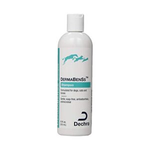 dechra dermabenss shampoo for dogs, cats & horses (12oz) - gentle, soap-free, antiseborrheic and antimicrobial (1810011)