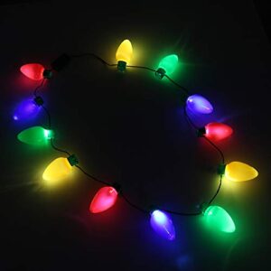 HAOBAOBEI Christmas Light up Bulb Necklace, LED Light Up Party Favors Decoration Supply Accessories, Festive Funny Party Lights Necklace (3 Packs)