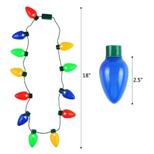 HAOBAOBEI Christmas Light up Bulb Necklace, LED Light Up Party Favors Decoration Supply Accessories, Festive Funny Party Lights Necklace (3 Packs)