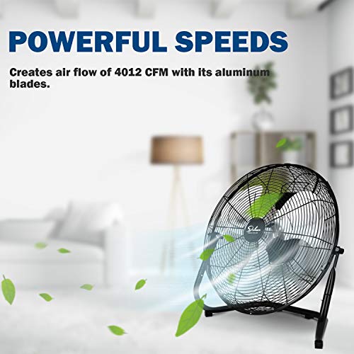 Simple Deluxe 18 Inch 3-Speed High Velocity Heavy Duty Metal Industrial Floor Fans Oscillating Quiet for Home Commercial, Residential, and Greenhouse Use, Outdoor/Indoor, Black