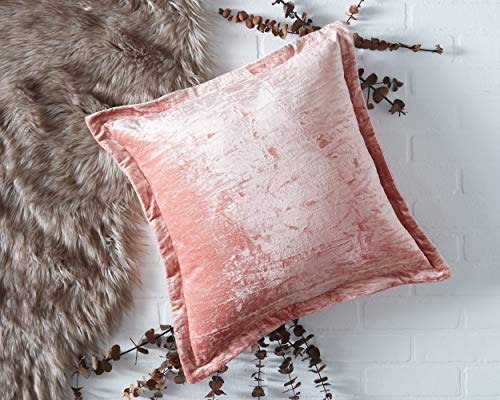 Signature Design by Ashley Marvene Crushed Velvet Throw Pillow, 20 x 20 Inches, Pink