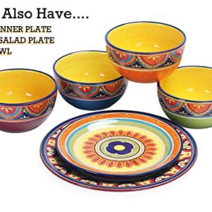 Bico Tunisian Ceramic Dinner Plates Set of 4, Microwave & Dishwasher Safe, Set of 4, 11 inch, for Pasta, Salad, Maincourse