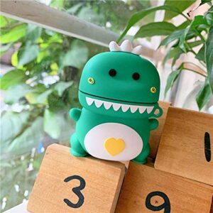 UR Sunshine AirPods Case, Super Cute Funny Baby Dinosaur Shape Soft Silicone Case Cover Protective Skin for Apple AirPods1&2-Green