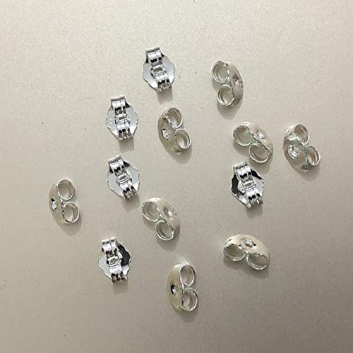 12pcs/6 Pairs 925 Sterling Silver Earring Backs Replacement Secure Ear Locking for Stud Earrings Ear Nut for Posts, 5x6mm