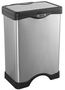 simplykleen sensaped touch sensor 10.5-gallon rectangular stainless steel trash can with lid