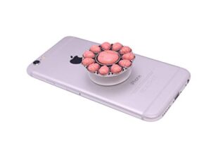 collapsible grip & smart phone accessory for cell phone self adhesive charm western flower no.18p