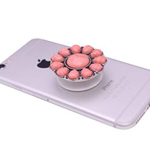 Collapsible Grip & Smart Phone Accessory for Cell Phone Self Adhesive Charm Western Flower No.18P